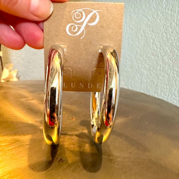 Silver Hoop Earrings by Plunder - Picture 2 of 4